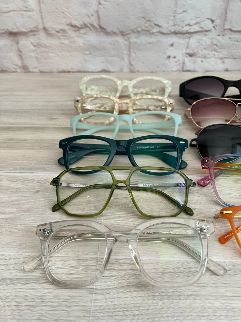 Lot of 8 Eyeglass Frames and 3 Pair Nonprescription Sunglasses